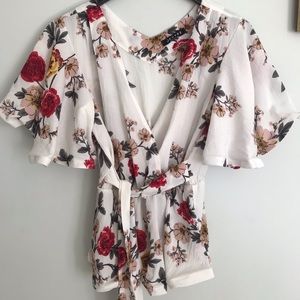Floral tie shirt